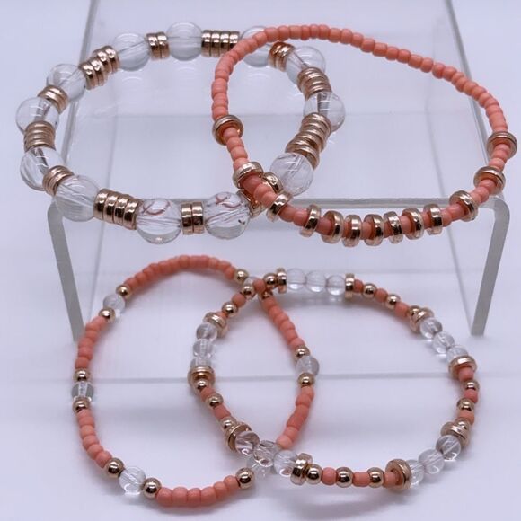 NWT Wool + Pepper Co. Rose Gold Bracelet Stack (4) - Picture 5 of 6